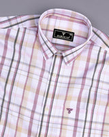 Keston Onion Pink Multicolored Dobby Check Premium Giza Shirt