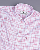 Weston Pink With White Dobby Check Premium Giza Shirt