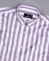 Stefan Purple With White Stripe Premium Giza Shirt