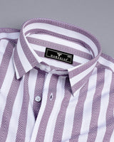 Stefan Purple With White Stripe Premium Giza Shirt