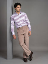 Stefan Purple With White Stripe Premium Giza Shirt