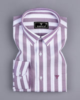 Stefan Purple With White Stripe Premium Giza Shirt