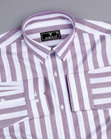 Stefan Purple With White Stripe Premium Giza Shirt