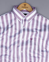 Stefan Purple With White Stripe Premium Giza Shirt