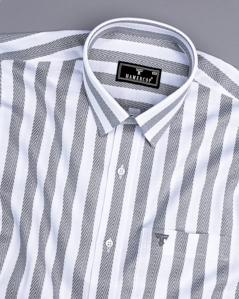 Stefan Gray With White Stripe Premium Giza Shirt