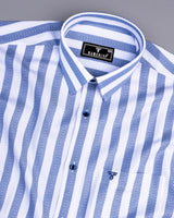 Stefan Blue With White Stripe Premium Giza Shirt