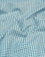 Gravity Green Houndstooth Amsler Dobby Cotton Designer Shirt