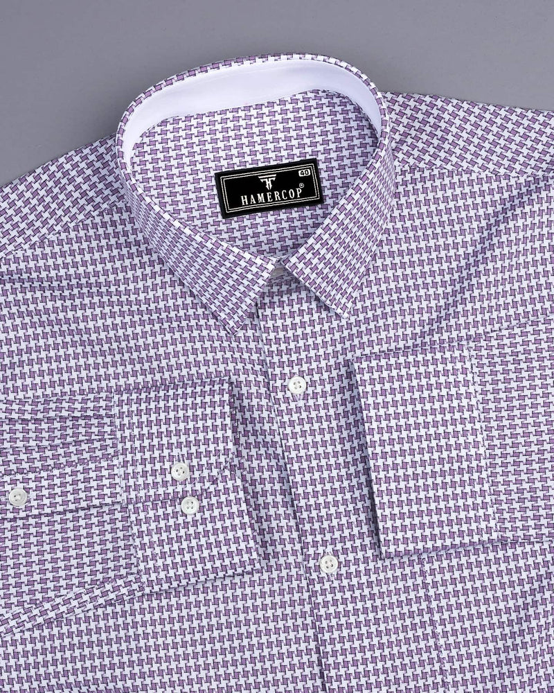 Gravity Onion Houndstooth Amsler Dobby Cotton Designer Shirt