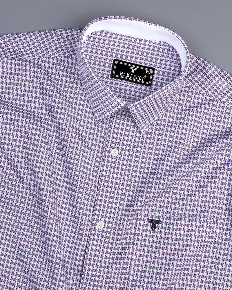 Gravity Onion Houndstooth Amsler Dobby Cotton Designer Shirt