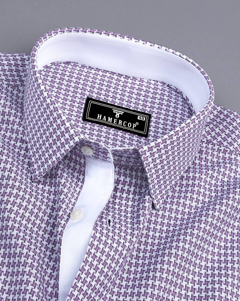 Gravity Onion Houndstooth Amsler Dobby Cotton Designer Shirt