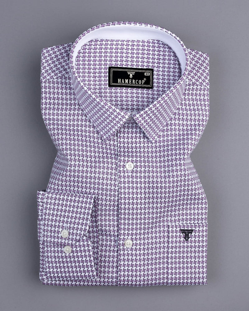 Gravity Onion Houndstooth Amsler Dobby Cotton Designer Shirt