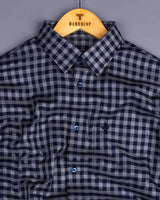 Belmont Blue With Gray Twill Check Premium Giza Shirt