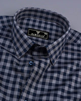 Belmont Blue With Gray Twill Check Premium Giza Shirt