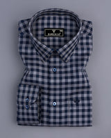 Belmont Blue With Gray Twill Check Premium Giza Shirt