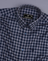 Belmont Blue With Gray Twill Check Premium Giza Shirt