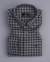 Belmont Black With Gray Twill Check Premium Giza Shirt