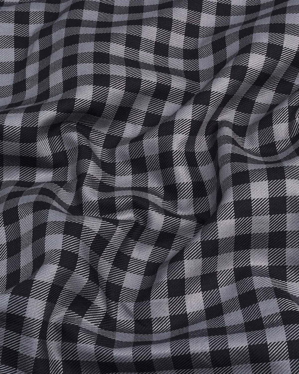 Belmont Black With Gray Twill Check Premium Giza Shirt