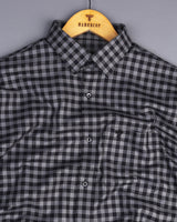 Belmont Black With Gray Twill Check Premium Giza Shirt