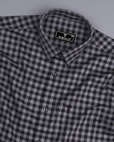 Belmont Black With Gray Twill Check Premium Giza Shirt