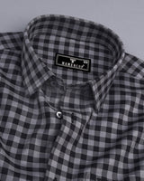 Belmont Black With Gray Twill Check Premium Giza Shirt