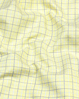 Astral Yellow With Blue Check Premium Giza Shirt