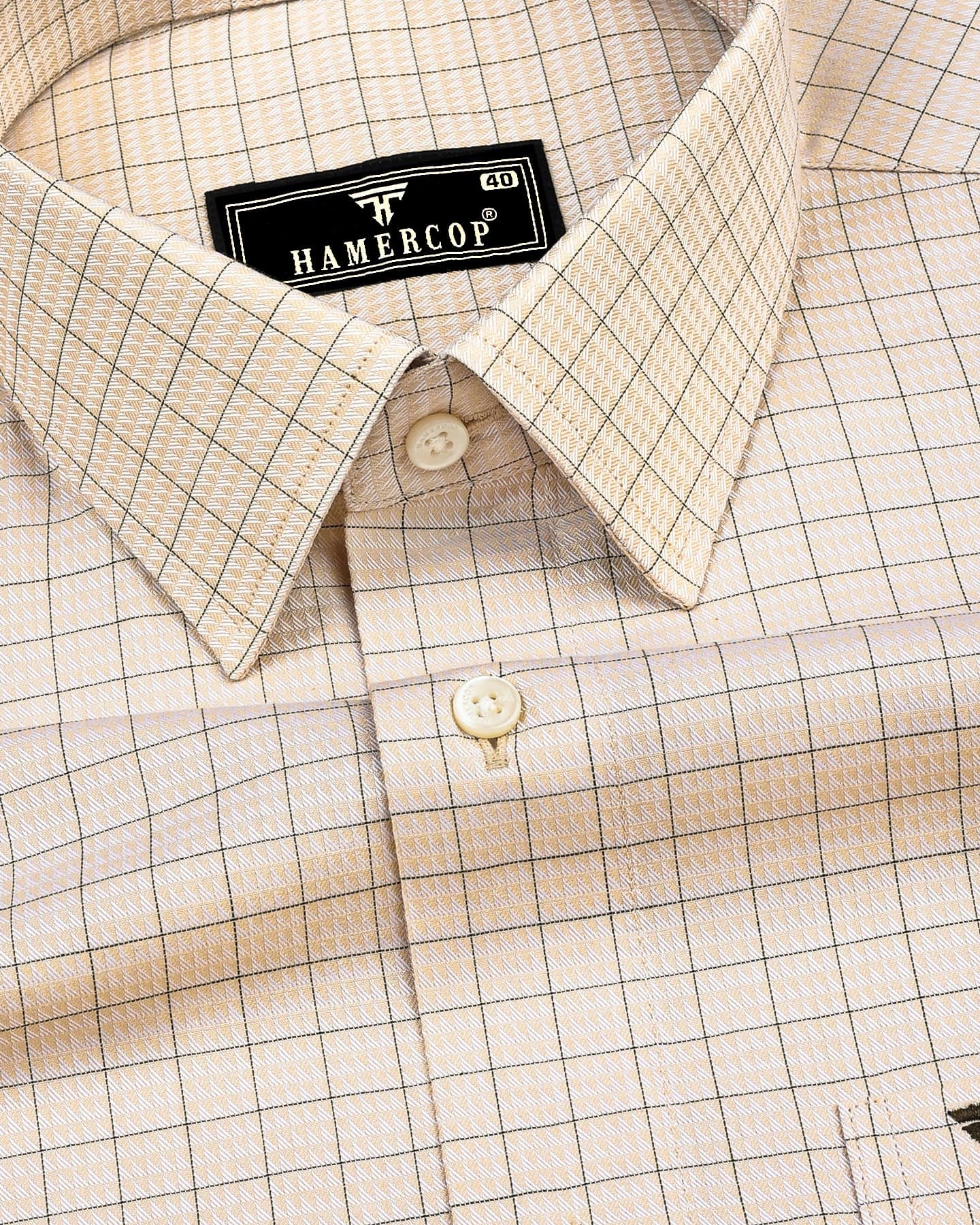 Dobby Design Cream Shirt main image 1
