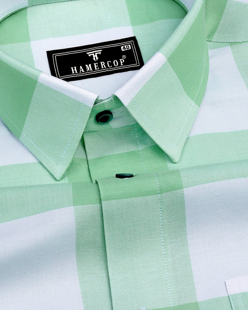 Green and white shirt best sale