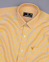 Lolo Turmeric Yellow With White Small Check Oxford Cotton Shirt