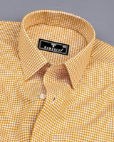 Lolo Turmeric Yellow With White Small Check Oxford Cotton Shirt