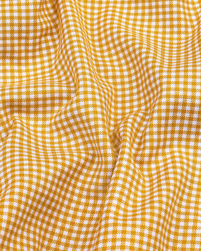 Lolo Turmeric Yellow With White Small Check Oxford Cotton Shirt