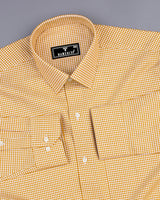 Lolo Turmeric Yellow With White Small Check Oxford Cotton Shirt