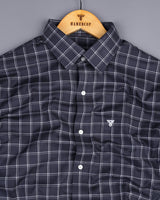 Palestine Gray With White Check Dobby Cotton Shirt