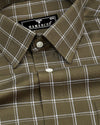 Palestine Green With White Check Dobby Cotton Shirt