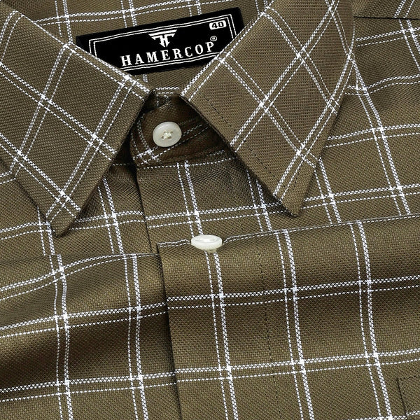 Palestine Green White Check Dobby Cotton Shirt – Hamercop