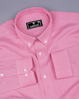 Bissen Pink With White Dobby Textured Giza Shirt