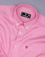 Bissen Pink With White Dobby Textured Giza Shirt