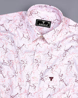 Felix Pink Sprinkle Printed Self Stripe Dobby Cotton Shirt