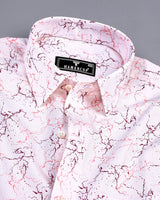 Felix Pink Sprinkle Printed Self Stripe Dobby Cotton Shirt