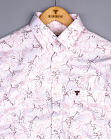 Felix Pink Sprinkle Printed Self Stripe Dobby Cotton Shirt