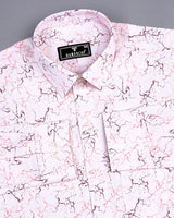 Felix Pink Sprinkle Printed Self Stripe Dobby Cotton Shirt