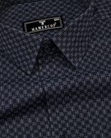 Dijon Gray With Black Dobby Check Premium Giza Shirt