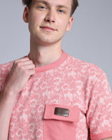 Cherry Pink Splash Printed Premium Cotton Designer T-shirt