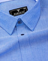 Tufts Blue Plain Oxford Cotton Designer Formal Shirt
