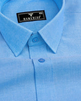 Bright SkyBlue Oxford Cotton Plain Formal Shirt