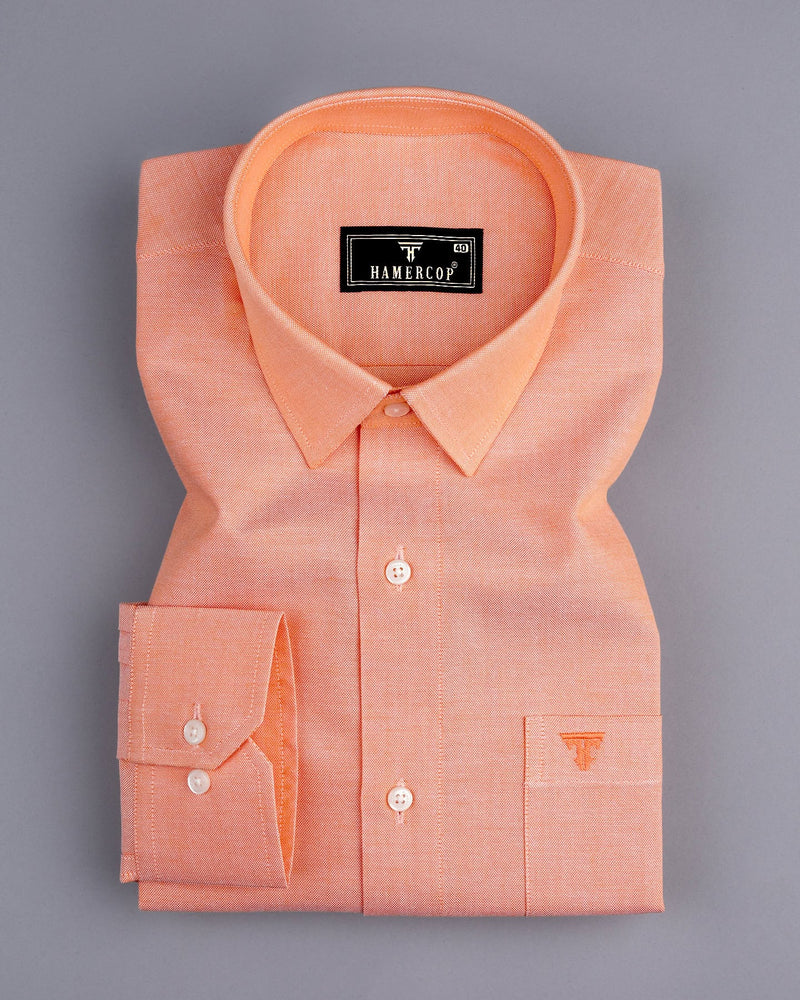 Peel Orange Plain Oxford Cotton Formal Shirt – Hamercop Peel Orange Plain Oxford Cotton Formal Shirt – Hamercop