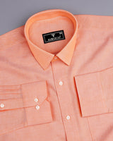 Peel Orange Plain Oxford Cotton Formal Shirt