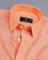 Peel Orange Plain Oxford Cotton Formal Shirt