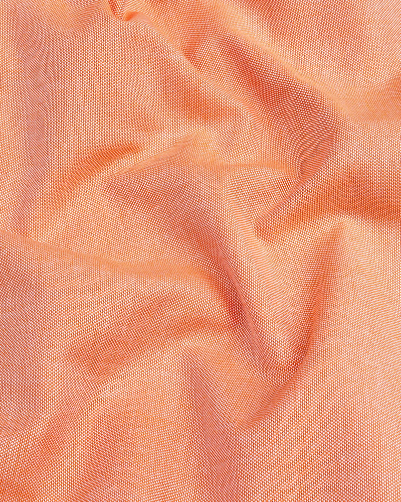 Peel Orange Plain Oxford Cotton Formal Shirt