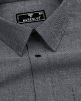 Ash Gray Oxford Cotton Plain Formal Shirt