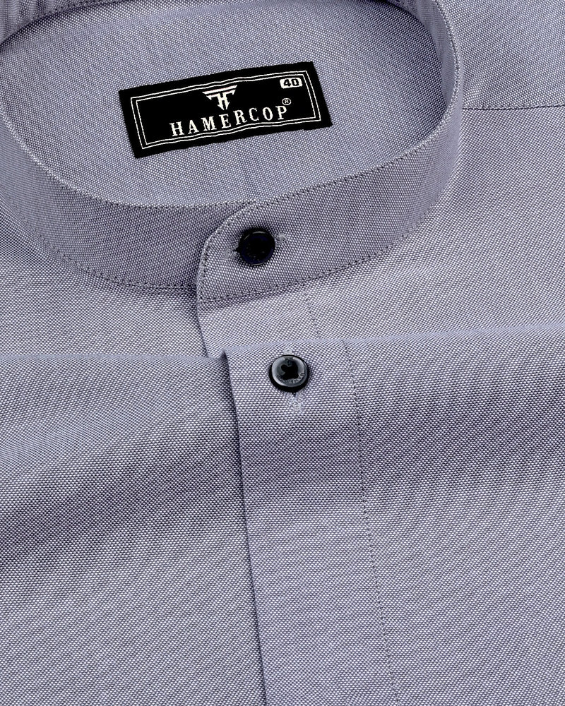 Misty Gray Plain Oxford Cotton Shirt